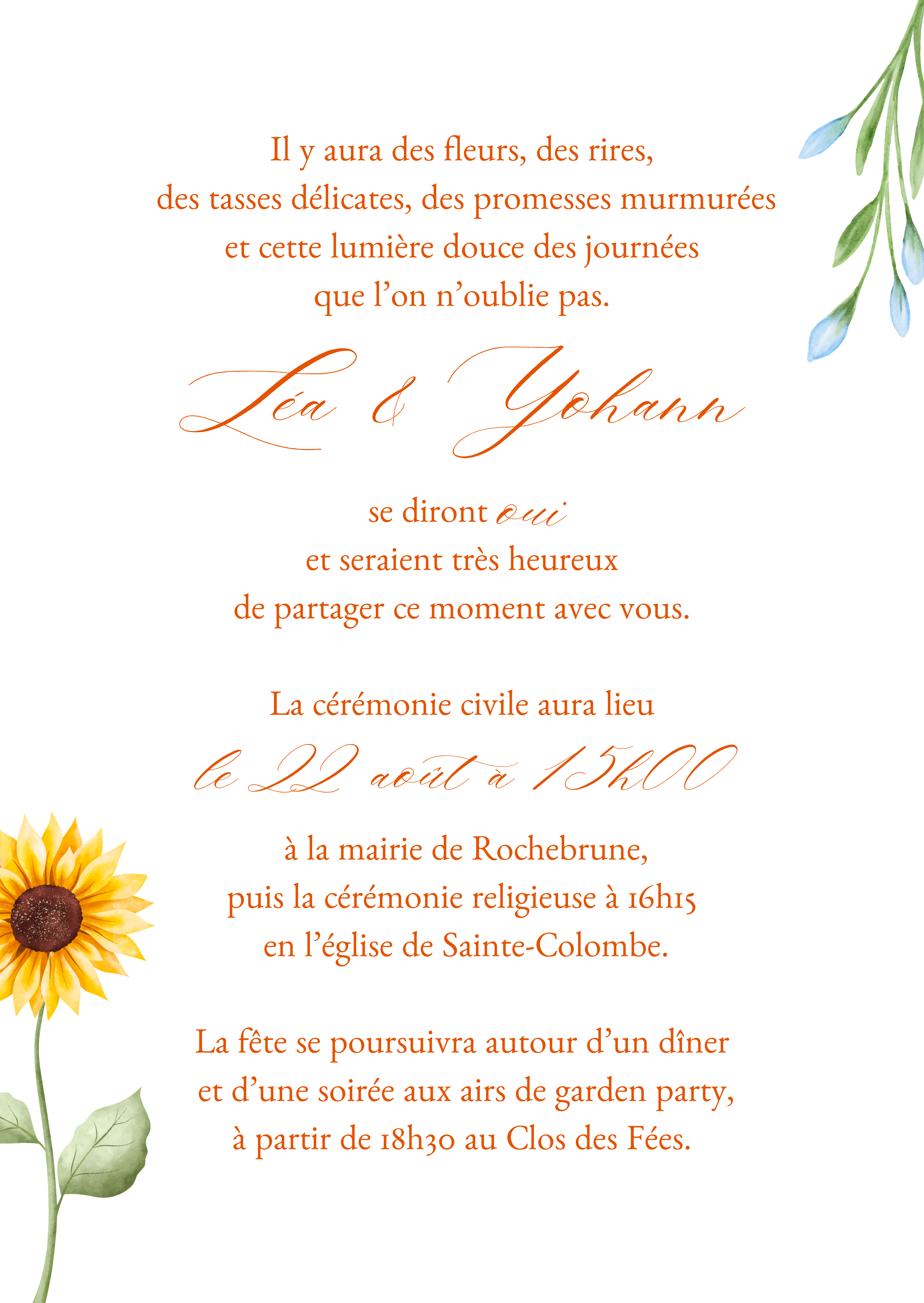 Faire-part verso